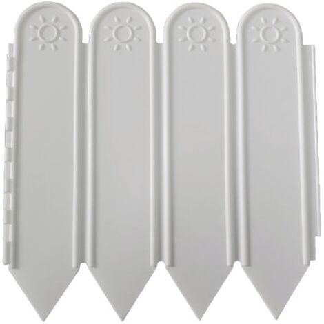 Bordure de jardin pavée 2m – Résistante aux intempéries – Hauteur 15cm – Pour délimitation de parterres et chemins – Couleur blanche