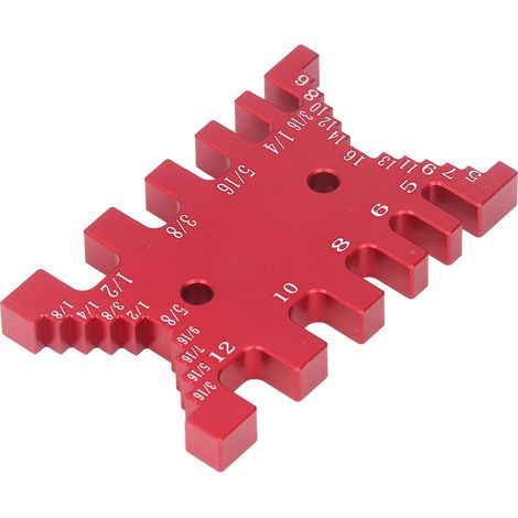 Gabarit à queues d'aronde, pied à coulisse en aluminium, échelle métrique et impériale, outil de mesure pour bois, rouge (1/5)