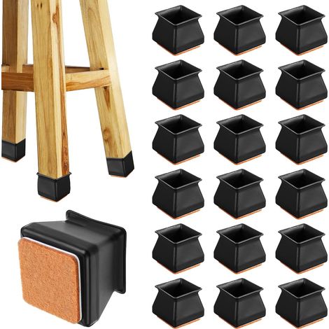 32 pezzi tappi per gambe di sedia in silicone, protezione antiscivolo per prevenire graffi e rumore, nero (1/4)