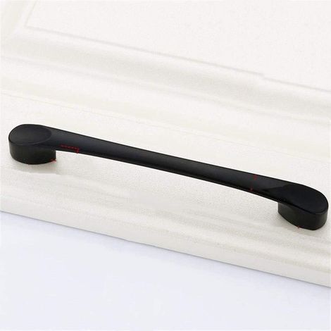 Poignées de meubles de cuisine noires, 160 mm, en alliage de zinc, avec vis, pour bureaux, tiroirs, armoires, placards (1/5)