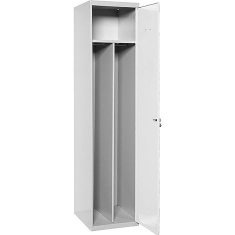 SimonRack Vestiaire Métallique 1 Porte, 1800x400x500 mm, Module additionnel, Serrure à Clé et Aérations, Gris/Blanc Simonlocker