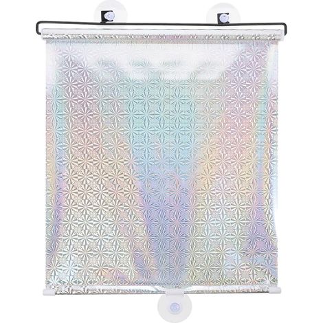 Rideau Intimité Cuisine en PVC Argenté avec Ventouse, Design Télescopique sans Perçage, Protection Solaire et Occultation pour Fenêtre (1/5)