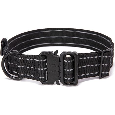 Collier Chien Nylon 1000D - Fermoir Métallique À Détente Rapide - Réglable - Réfléchissant 360° - Pour Chiens Moyens à Grands - 1 Pièce (1/5)