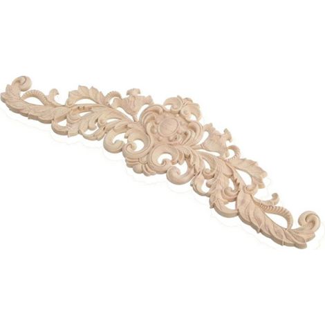 Applique Sculptée - Bois D Hevea - 40 X 12 X 0 9 Cm - Pour Decoration Meubles Murs Portes - 1 Unite (1/3)