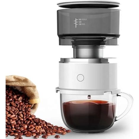 Tragbare Kaffeemaschine – Automatischer Filterkaffee für 1 Tasse – Mit wiederverwendbarem Edelstahlfilter – Kompakt für Zuhause und unterwegs (1/5)