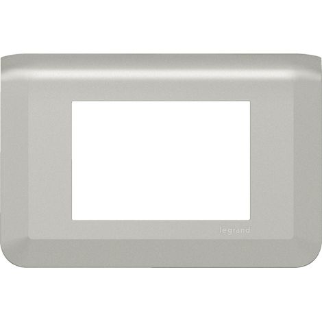 Plaque de finition 3 modules - Mosaic - 079303L - Legrand - Aluminium