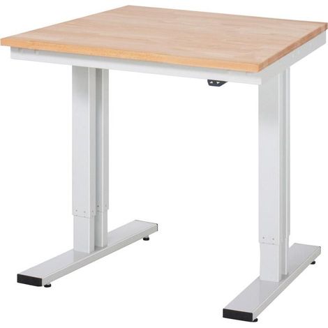 RAU Werktisch adlatus 300 elektrisch höhenverstellbar Buche-Massiv-Platte 750 mm x 800 mm (1/3)