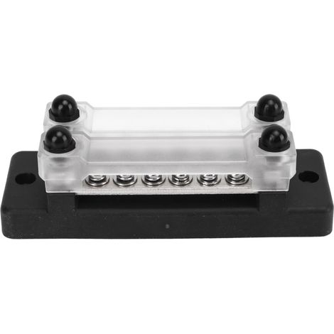 Bornier de distribution électrique CC 12 à 48 V, haute conductivité, résistant à la chaleur, pour voitures, camping-cars, bateaux, caravanes et yachts, avec socle. (1/5)
