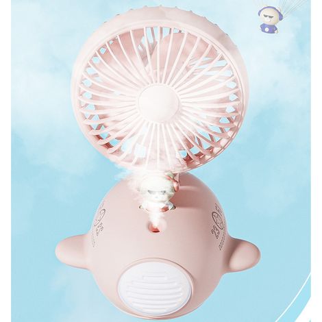 Wasserventilator, Mini-Ventilator, USB-Ventilator, LED-Schreibtischlampe, Sprühluftbefeuchter, Luftkühler, rosa (1/5)