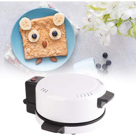 Piastra riscaldante bifacciale da 1800W per pizze e pane arabo. Macchina multifunzionale per la colazione con un'ampia piastra antiaderente da 35 cm. Realizzata in ABS e acciaio. (1/4)