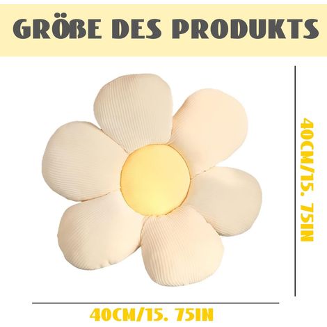 Coussin fleuri JeiibrZui - 40 x 40 cm - 1 pièce - Coussin d'assise confortable - Jaune et rose (1/5)