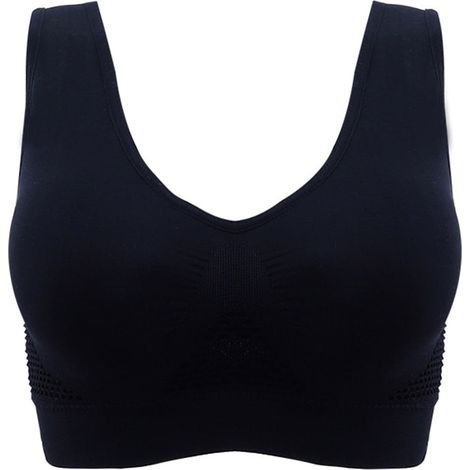 Soutien-gorge push-up sans armatures, antichoc et respirant, Cheers, grande taille, noir XXXL (1/5)