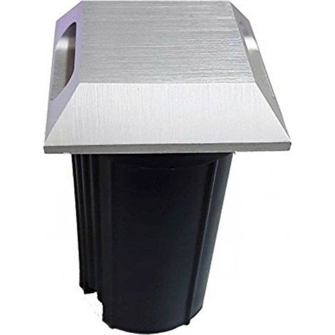 TrAdE Shop Traesio - Faretto Led Segnapassi Da Incasso Pavimento Muro 3w 270lm 240v Ip65 Acciaio - -Bianco Caldo -