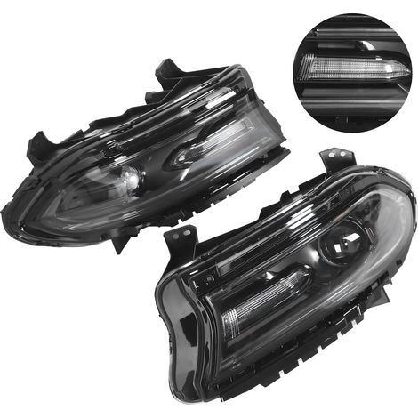 VLAND Double Faisceau Projecteur LED Phares Lentille Claire pour Dodge Charger 2015-2020 Conduite à Gauche (1/5)