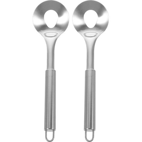 Lot de 2 cuillères à boulettes de viande en acier inoxydable 304 (manche rond) (1/4)