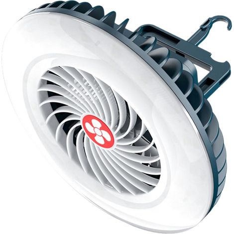 LED-Hängeventilator 2-in-1 Campingzeltventilator mit Aufhängehaken und Magnetrückseite, LED-Deckenventilator für den Außenbereich