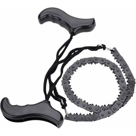 YMYNY Camping Poche tronçonneuse Scie à chaîne de Poche Main Tronçonneuse avec poignées en acier lame replacement pour la survie Gear, le camping, la chasse(48cm) (1/4)