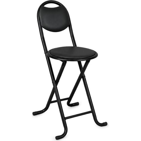 Taburete Plegable Acolchado Basic con Respaldo 35x43x73cm 7house