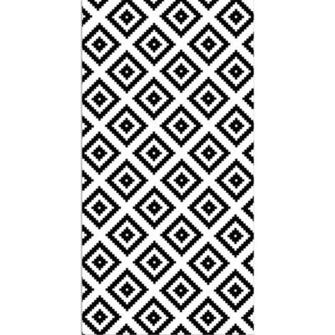 Schwarze quadratische Vinylteppiche 80 x 150 cm – Teppich für Küche, Büro und Wohnzimmer (PVC)