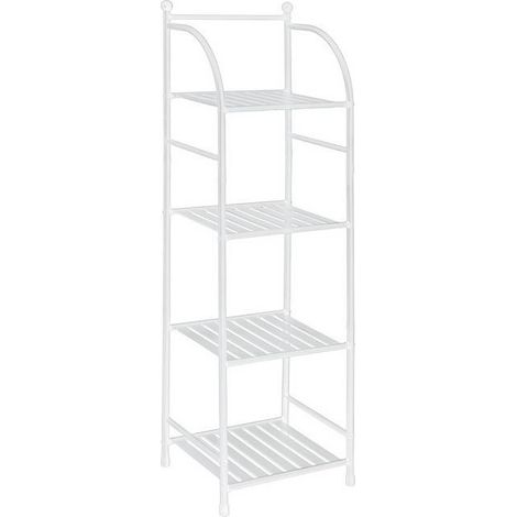 Scaffale 4 ripiani in metallo bianco L 33,5 x H 116 x P 27,6 (1/3)