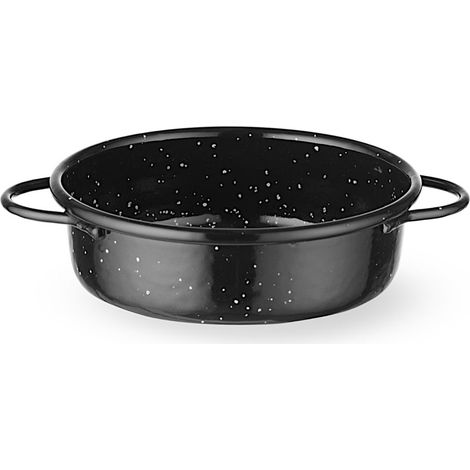 Padella rotonda smaltata con manici, diametro 120x40 mm