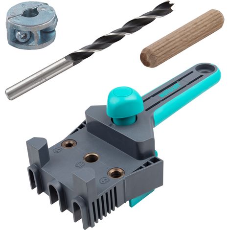 wolfcraft I Projekt-Set „Dübelverbindungen herstellen“ I 8621000 I Für passgenaue, stabile Eck-, T- und Flächenverbindungen mit Ø-8-mm-Dübeln (1/5)