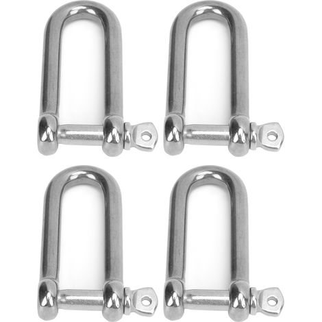 4 manilles en U en acier inoxydable, rallonges pour élingues en U, manilles de levage pour câbles métalliques, 10 mm / 0,4 po (1/5)