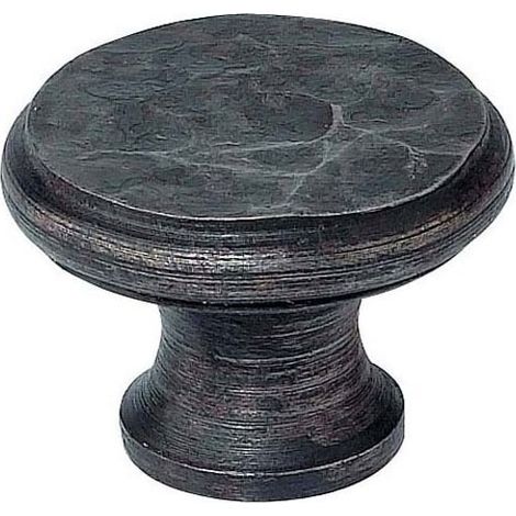Bouton fer martelé - Diamètre : 30 mm - Hauteur : 18 mm - Décor : Antiquaire - DUBOIS