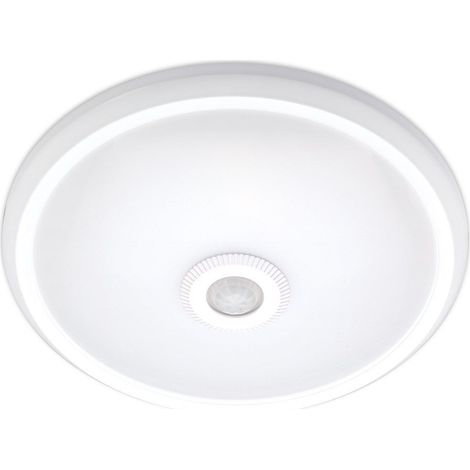 Arum Lighting – Plafonnier détecteur de mouvement IP20 2xE27 – Angle de détection 360° – Installation facile – Design moderne blanc 30cm