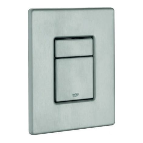 Plaque de couverture 42371 avec bouton-poussoir en acier inoxydable (1/3)