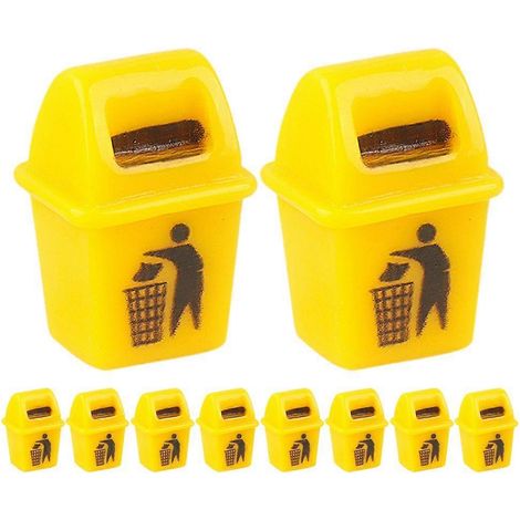 Lot de 12 mini poubelles jouets, modèles réduits de poubelles pour maison de poupée (1/5)