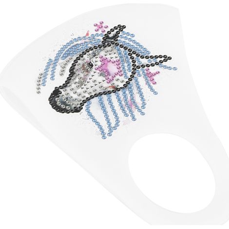 Coffret 4 pièces masque buccal fibre broderie diamant forme particulière 33x13 cm déco créative AA438DIY Cheval (1/5)