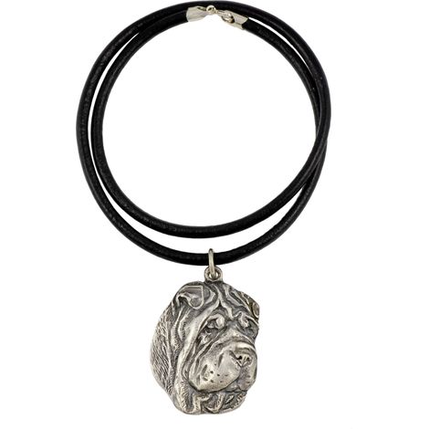 Collana con ciondolo Shar Pei, placcata in argento, per gli amanti dei cani, gioiello unico di Art-Dog (1/5)