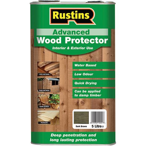 Rustins AWDB5000 Advanced Wood Preserver Dark Brown 5 litre RUSAWPDB5L