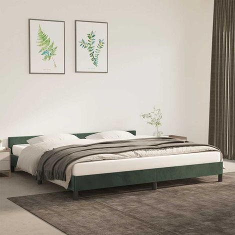 Estructura cama sin colchón terciopelo verde oscuro 200x200 cm vidaXL
