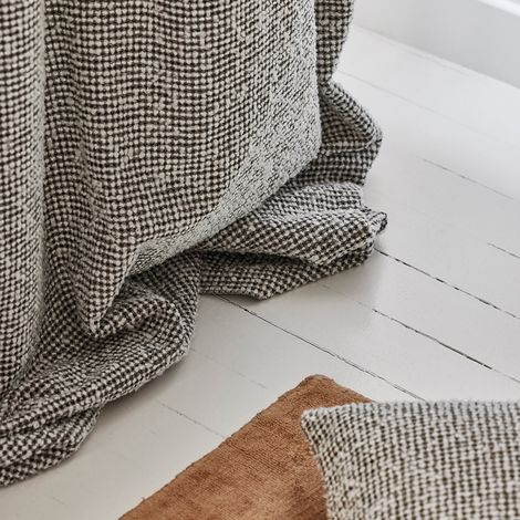 Rideau en Texture bouclette au motif micro damier  PIETRO (1/4)