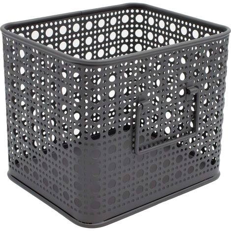 Lot de 4 paniers de rangement en métal gris 16,5 x 14 x 14 cm (1/5)