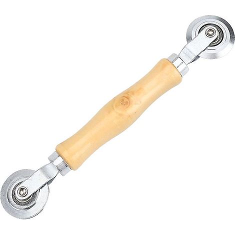 Rouleau presse-moustiquaire en acier inoxydable avec manche en bois (1/4)