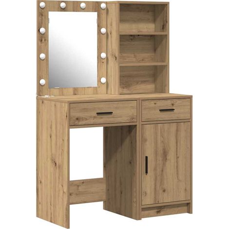 Maison Exclusive - Schminktischset mit LED 2 pcs Artisan-Eiche Ho