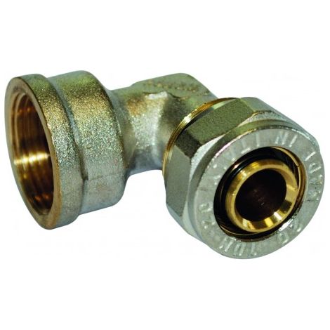 Coude femelle à compression pour tube multicouche - F15x21 - diam 16 mm