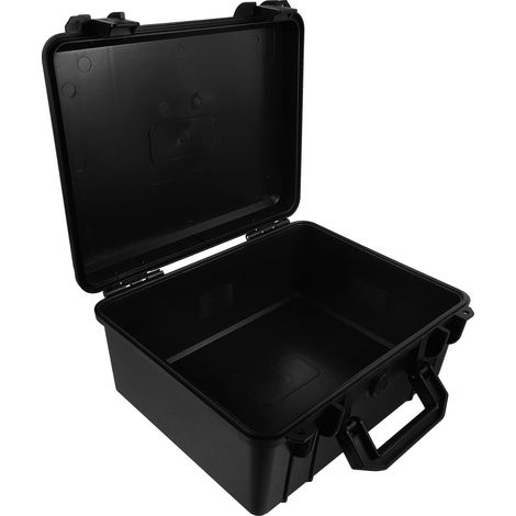 Boîte à Outils Vide en PP Robuste, Mallette Portable avec Verrouillage pour Petits Objets, Usage Bricolage et Extérieur, 28x24x13cm, Noir (1/5)