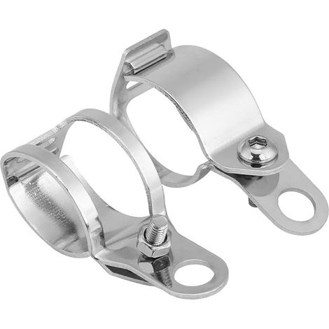 Blinker Halterung Klammern Gabel Ohr, 2 Stück Motorrad Blinkerhalter Montagehalterung Drehen Licht Halterung Fit für 28-36mm Vor Gabel Roller (Silber)
