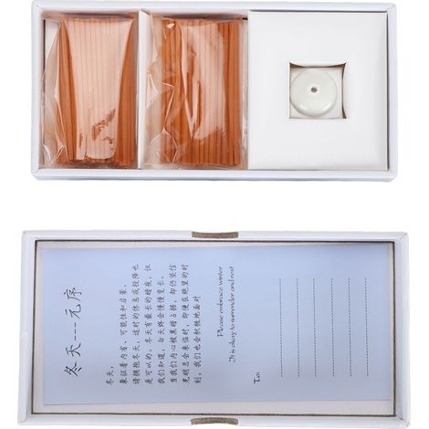 Japanisches Räucherstäbchen-Set, stilvoll, handgefertigt, entspannend, mit Halter, für Zuhause, Yoga, Hotel, orangefarbene Räucherstäbchen (1/5)