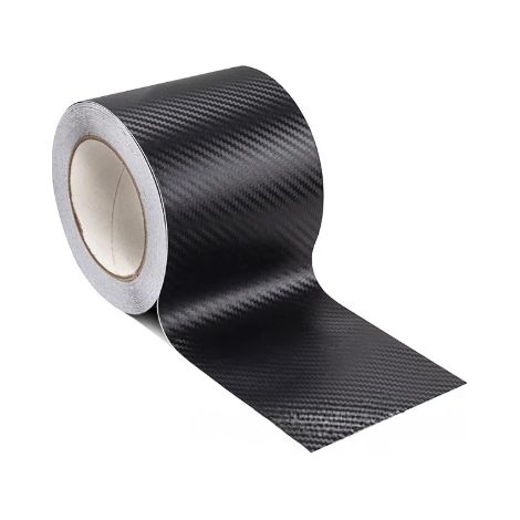 (Noir 10 cm x 10 m) Film protecteur de carrosserie en fibre de carbone nano, étanche, pour seuils de portières et rétroviseurs, anti-rayures. (1/4)