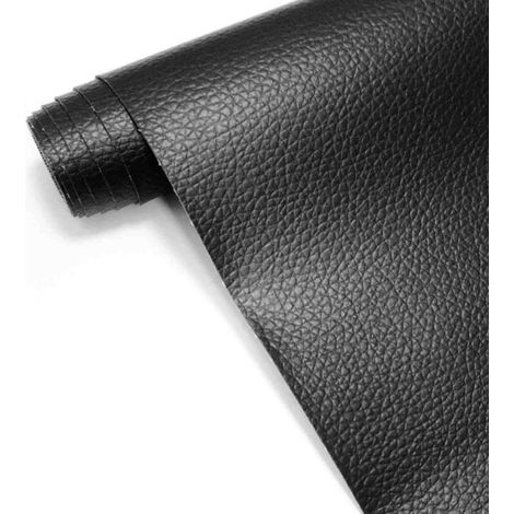 Simili Cuir Autocollant 40 x 150 cm. Kit Reparation Cuir pour Canapés. Sièges de voiture. Meubles Noir (1/5)