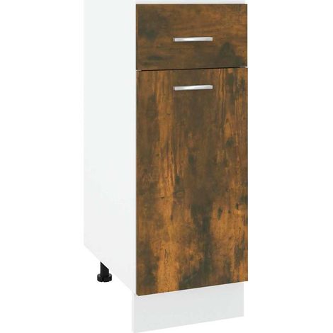 Maison Exclusive - Mueble bajo con cajón "Lyon" roble ahumado 30x (1/5)