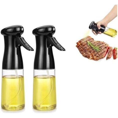 2PCS Vaporisateur Huile, 210ml Bouteille de Pulvérisation d'Huile Pluvrisateur d'Huile Spray, Vinaigre, Jus de Citron pour Cui[25]