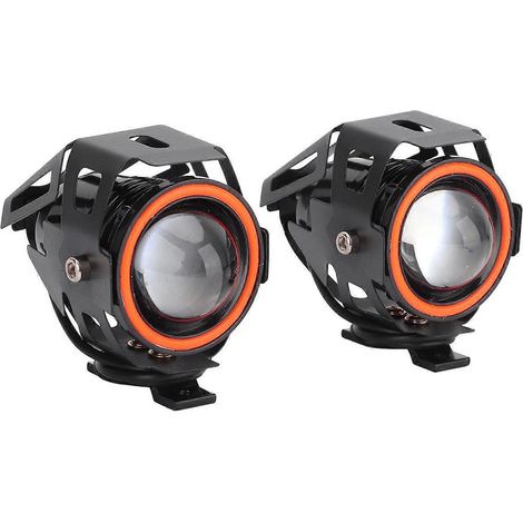 Motorrad-LED-Scheinwerfer mit Halo-Ring, IP54 wasserdicht, Helligkeit einstellbar, lange Lebensdauer, DC12 bis