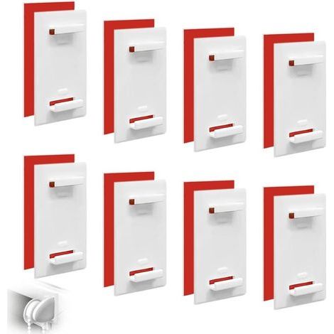 Set mit 8 kurzen Klebehalterungen für Klemmfix, kein Bohren erforderlich, weiß, Tag- und Nachtrollos, für Rollos, Verdunkelungsrollos, Wohnzimmer, Schlafzimmer und Küche (1/5)