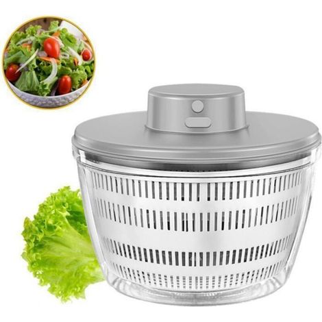 Essoreuse à Salade Automatique sans Fil USB 4000 ML Déshydrateur Automatique pour Fruits et légumes, (1/5)